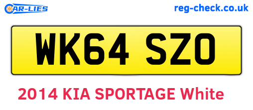 WK64SZO are the vehicle registration plates.