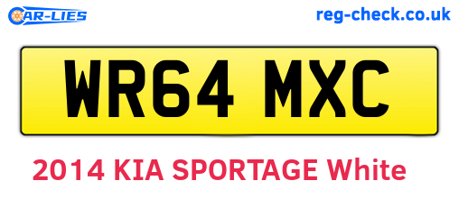 WR64MXC are the vehicle registration plates.