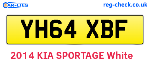 YH64XBF are the vehicle registration plates.