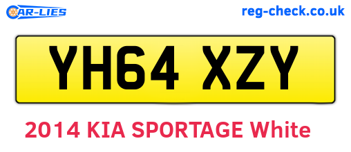 YH64XZY are the vehicle registration plates.