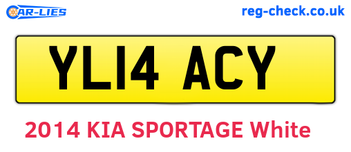 YL14ACY are the vehicle registration plates.