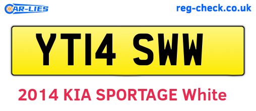 YT14SWW are the vehicle registration plates.