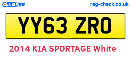 YY63ZRO are the vehicle registration plates.