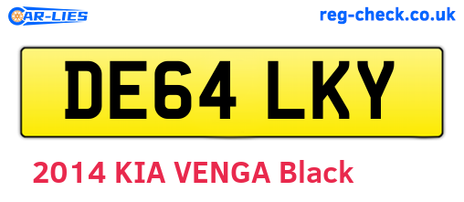 DE64LKY are the vehicle registration plates.