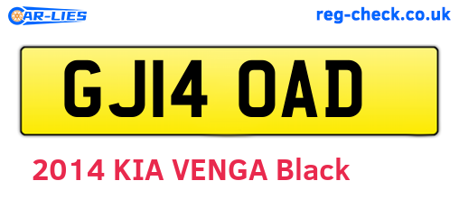 GJ14OAD are the vehicle registration plates.
