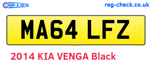 MA64LFZ are the vehicle registration plates.