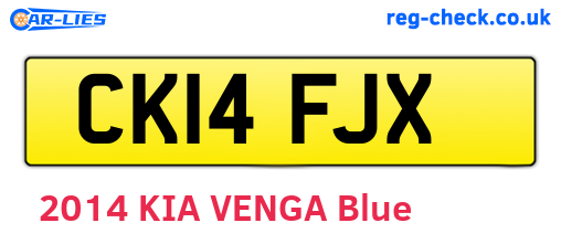 CK14FJX are the vehicle registration plates.