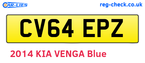 CV64EPZ are the vehicle registration plates.