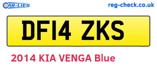 DF14ZKS are the vehicle registration plates.
