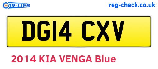 DG14CXV are the vehicle registration plates.
