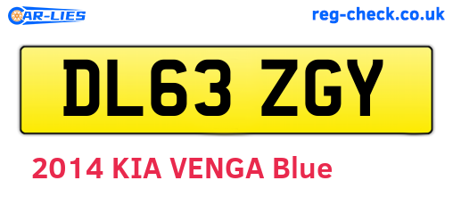 DL63ZGY are the vehicle registration plates.
