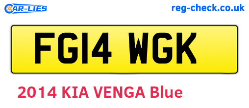FG14WGK are the vehicle registration plates.