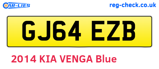 GJ64EZB are the vehicle registration plates.