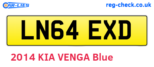 LN64EXD are the vehicle registration plates.