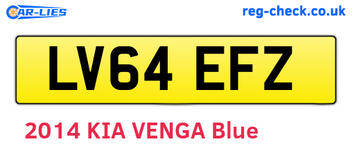 LV64EFZ are the vehicle registration plates.