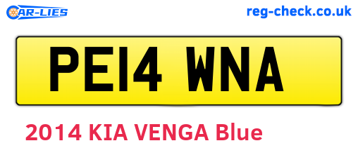 PE14WNA are the vehicle registration plates.