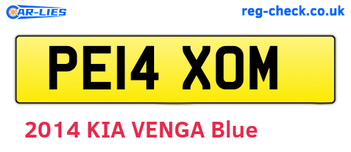 PE14XOM are the vehicle registration plates.