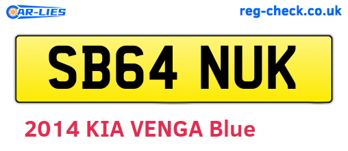 SB64NUK are the vehicle registration plates.