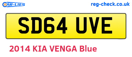 SD64UVE are the vehicle registration plates.