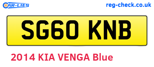 SG60KNB are the vehicle registration plates.