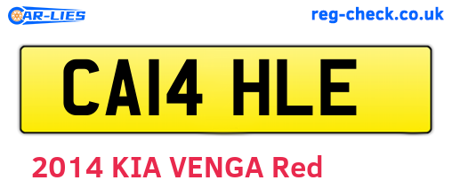 CA14HLE are the vehicle registration plates.