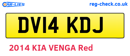 DV14KDJ are the vehicle registration plates.