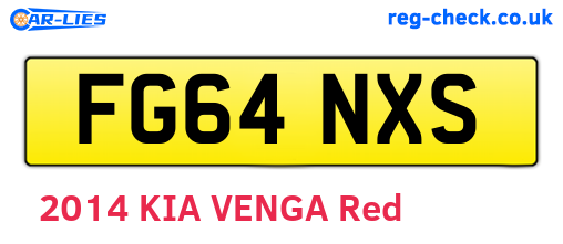 FG64NXS are the vehicle registration plates.