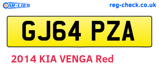 GJ64PZA are the vehicle registration plates.