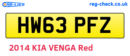 HW63PFZ are the vehicle registration plates.