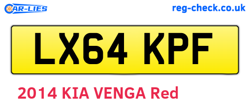 LX64KPF are the vehicle registration plates.
