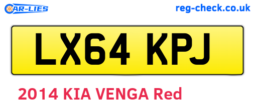 LX64KPJ are the vehicle registration plates.