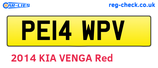 PE14WPV are the vehicle registration plates.