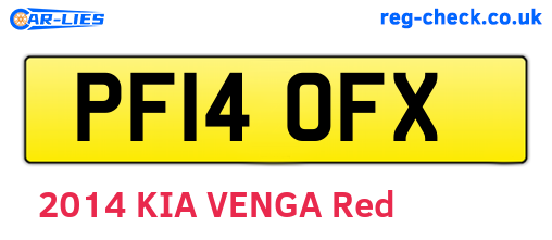 PF14OFX are the vehicle registration plates.