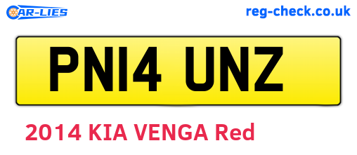 PN14UNZ are the vehicle registration plates.