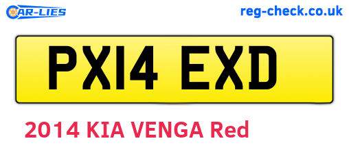 PX14EXD are the vehicle registration plates.