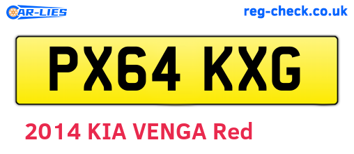 PX64KXG are the vehicle registration plates.