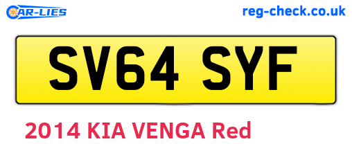 SV64SYF are the vehicle registration plates.