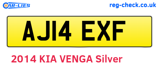 AJ14EXF are the vehicle registration plates.