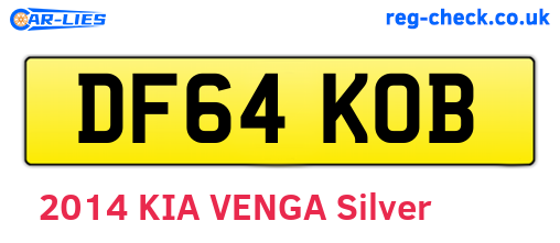 DF64KOB are the vehicle registration plates.