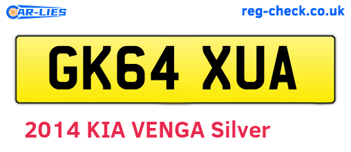 GK64XUA are the vehicle registration plates.