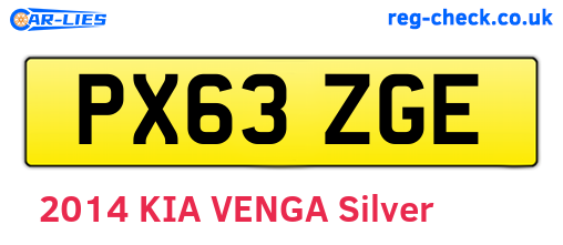 PX63ZGE are the vehicle registration plates.