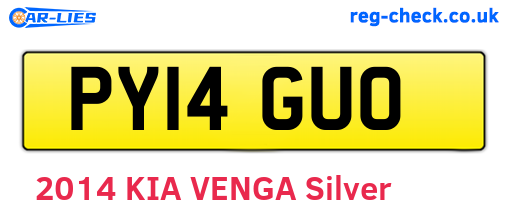 PY14GUO are the vehicle registration plates.