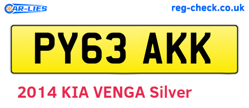 PY63AKK are the vehicle registration plates.