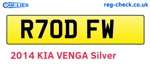 R70DFW are the vehicle registration plates.