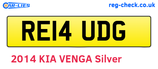 RE14UDG are the vehicle registration plates.