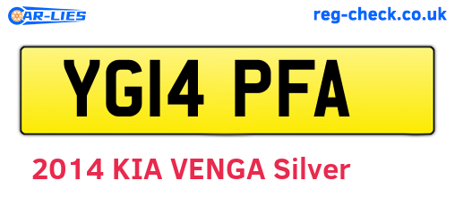YG14PFA are the vehicle registration plates.