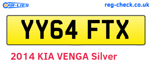 YY64FTX are the vehicle registration plates.