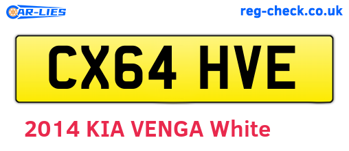 CX64HVE are the vehicle registration plates.
