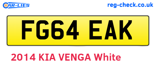 FG64EAK are the vehicle registration plates.