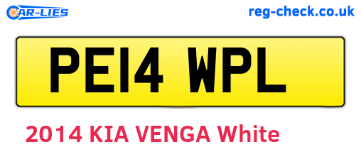 PE14WPL are the vehicle registration plates.